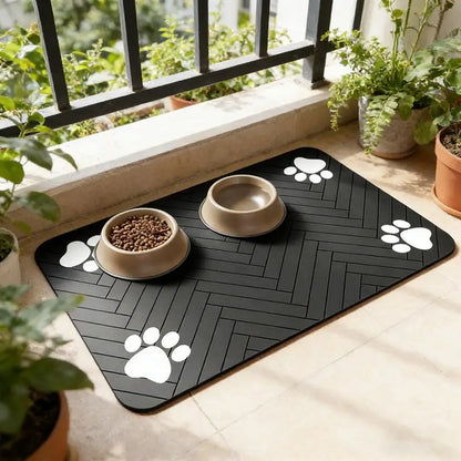 Absorbent Waterproof Pet Feeding Mat for Food & Water Bowls