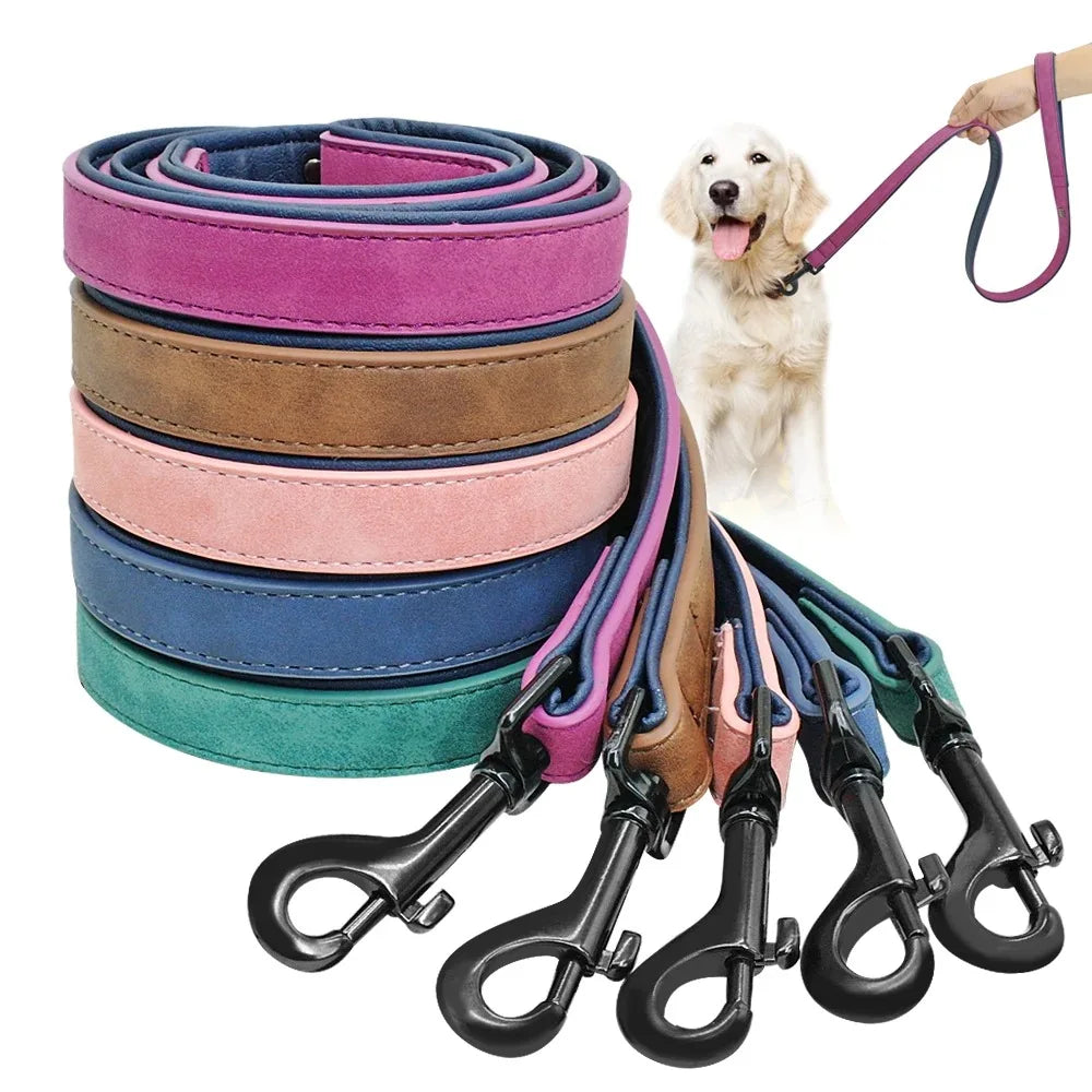 Personalized Leather Dog Collar with Name ID
