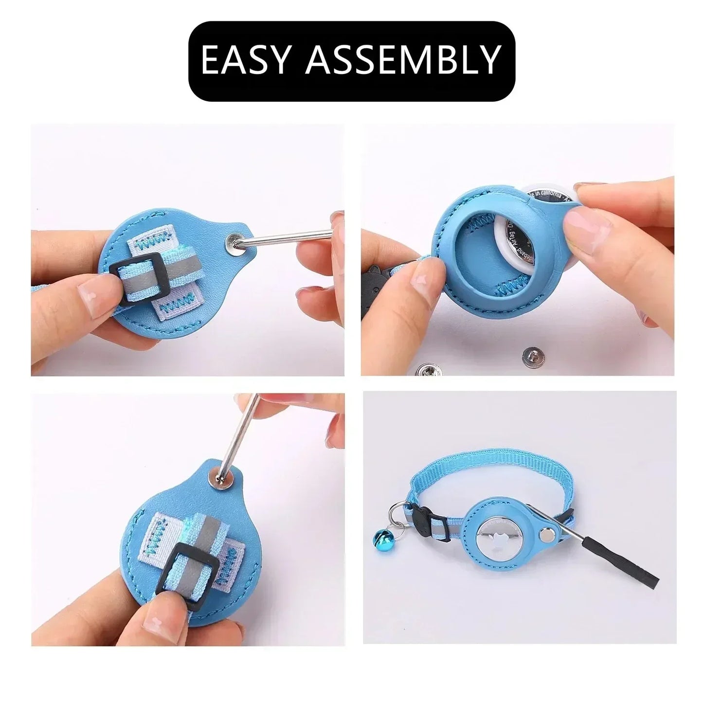 Reflective Cat Collar with AirTag Holder & Bell