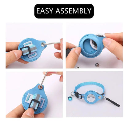 Reflective Cat Collar with AirTag Holder & Bell