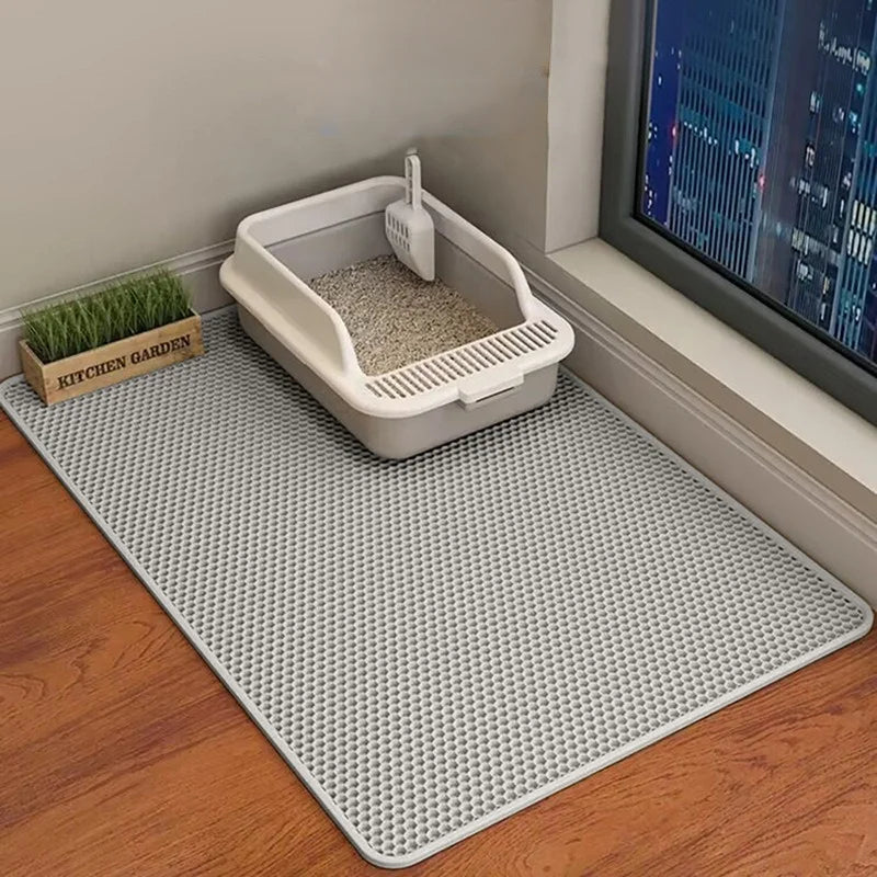 Waterproof Double-Layer Cat Litter Mat (90×60cm)