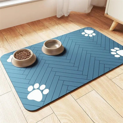 Absorbent Waterproof Pet Feeding Mat for Food & Water Bowls