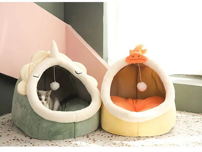 Foldable Cartoon Cat Cave Bed
