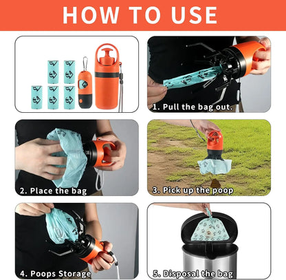 Portable Dog Poop Scooper Set with LED Light