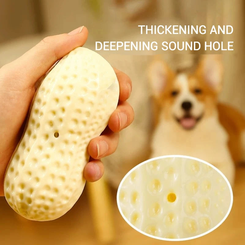 TPR Peanut Shape Squeaky Dog Chew Toy