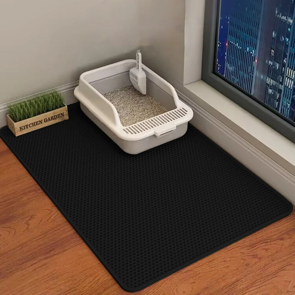 Waterproof Double-Layer Cat Litter Mat (90×60cm)