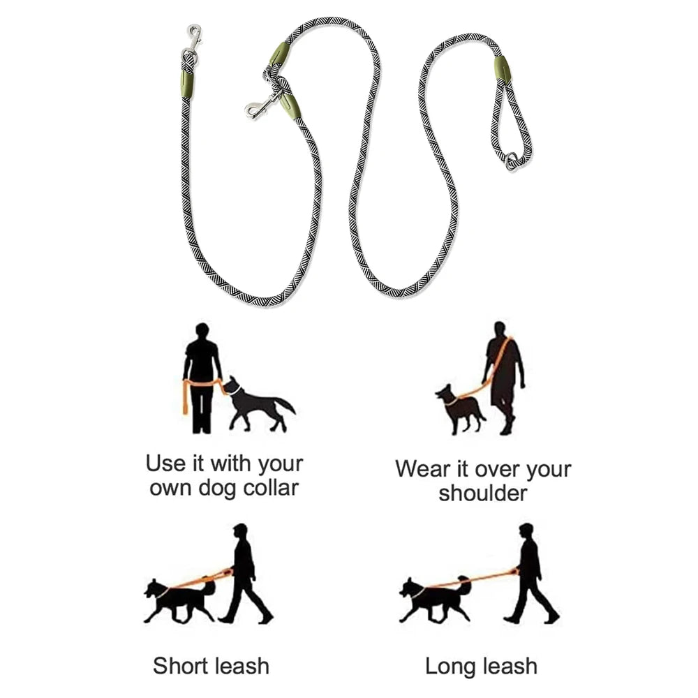 Reflective Nylon Dog Leash (S/M/L)