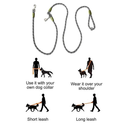Reflective Nylon Dog Leash (S/M/L)