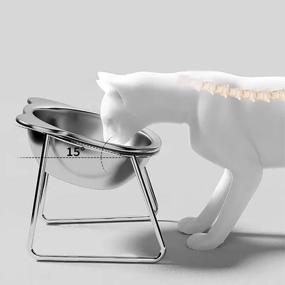 15° Tilted Elevated Stainless Steel Cat Bowl