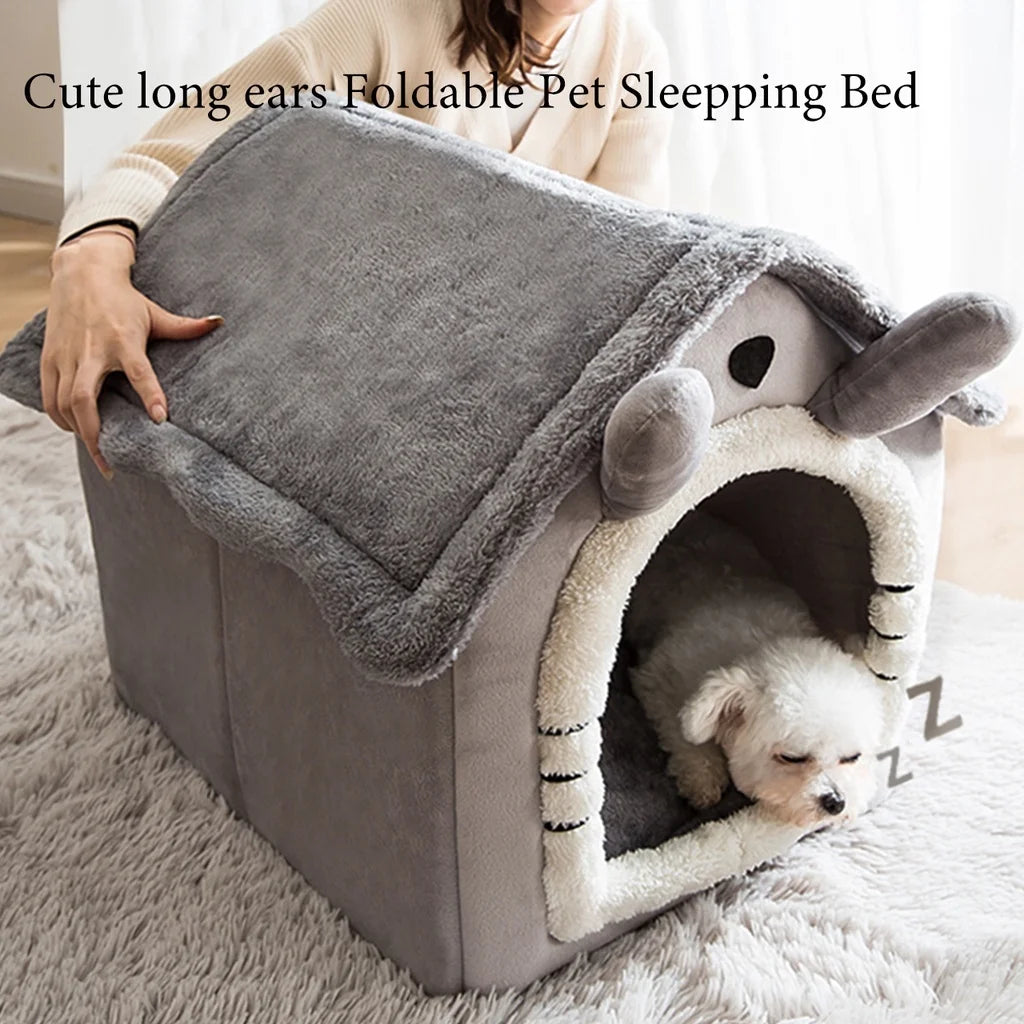 Foldable Winter Pet Kennel with Cushion