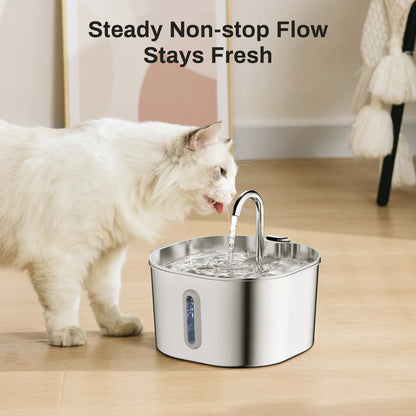 Automatic Stainless Steel Pet Water Fountain (2.2L)