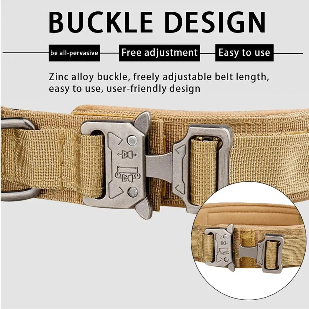 Tactical Nylon Dog Collar with Metal Buckle