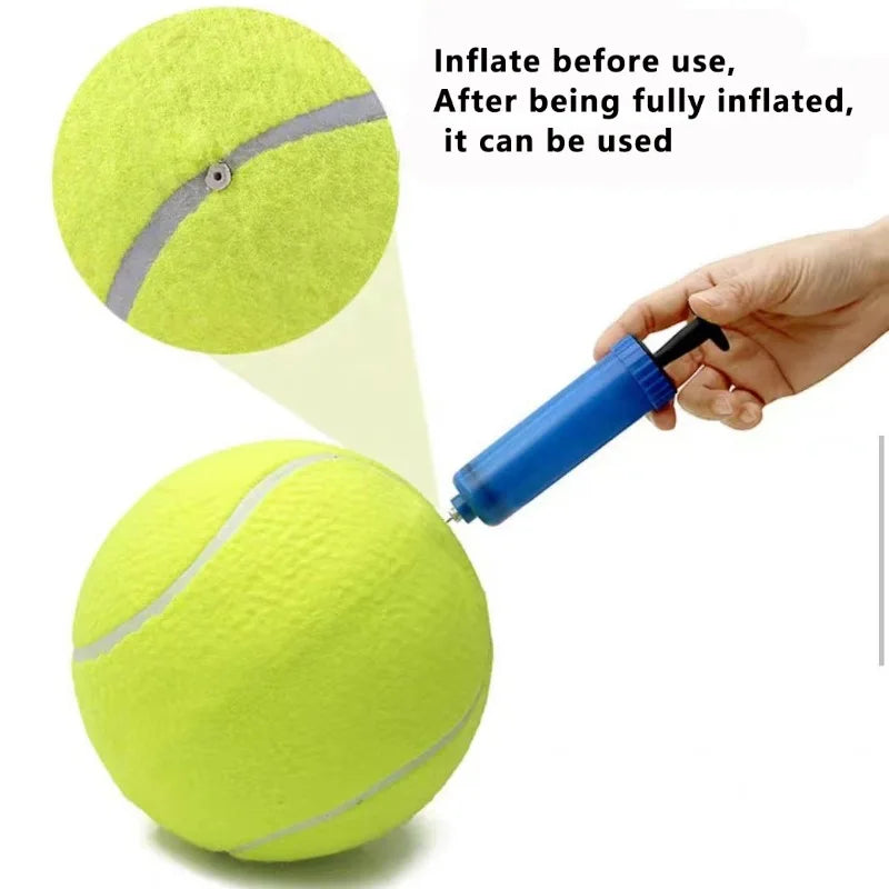 Giant Inflatable Tennis Ball Dog Toy with Pump