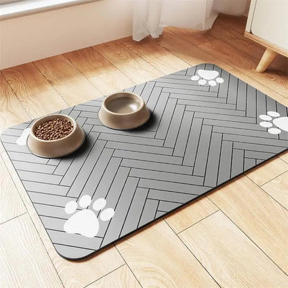 Absorbent Waterproof Pet Feeding Mat for Food & Water Bowls