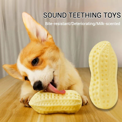 TPR Peanut Shape Squeaky Dog Chew Toy