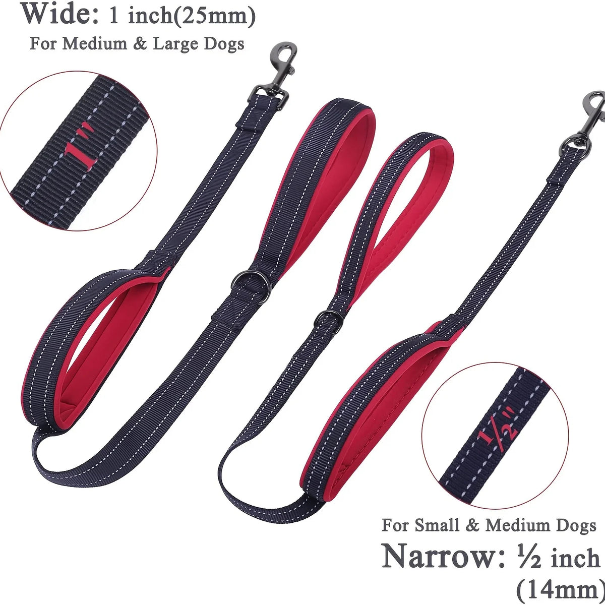 Heavy Duty Double Handle Dog Training Leash