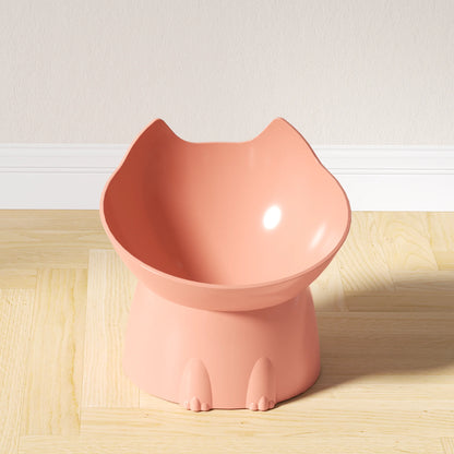 Elevated Tilted Cat Bowl for Neck Protection