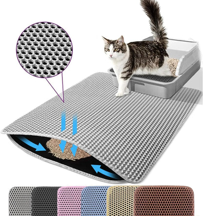 Double-Layer Non-Slip Cat Litter Mat